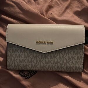 Michael Kors White and Gray Wallets with Signature Monogram